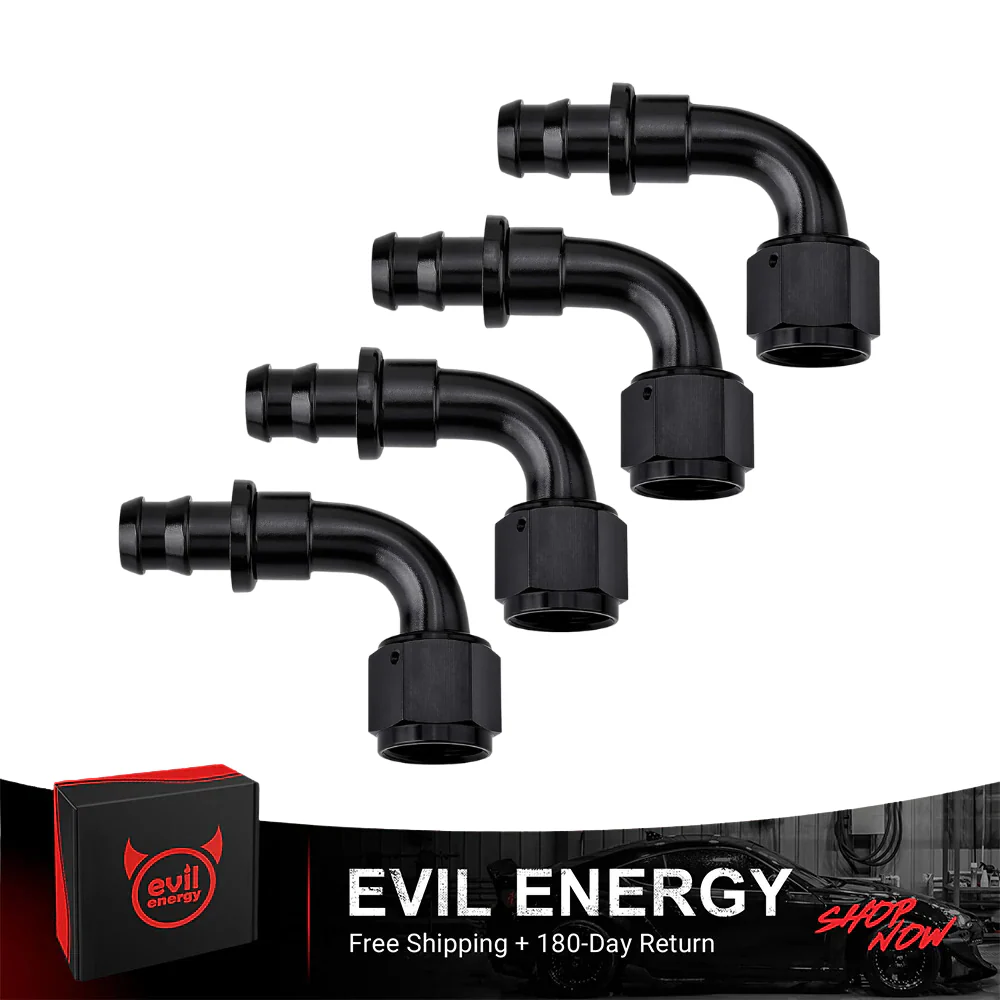 EVIL ENERGY AN Push Lock Hose Fitting End Black (4/6/8/10/12AN) - Image 11
