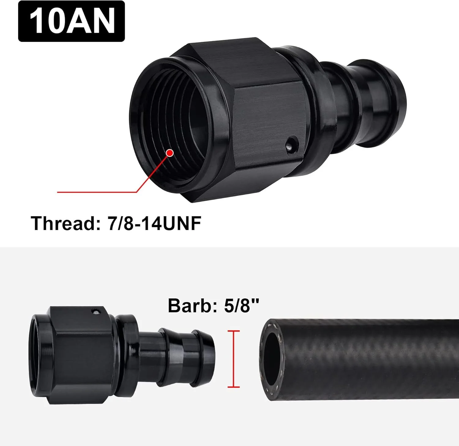 EVIL ENERGY AN Push Lock Hose Fitting End Black (4/6/8/10/12AN) - Image 17