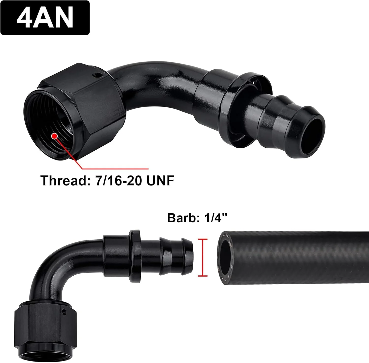 EVIL ENERGY AN Push Lock Hose Fitting End Black (4/6/8/10/12AN) - Image 24