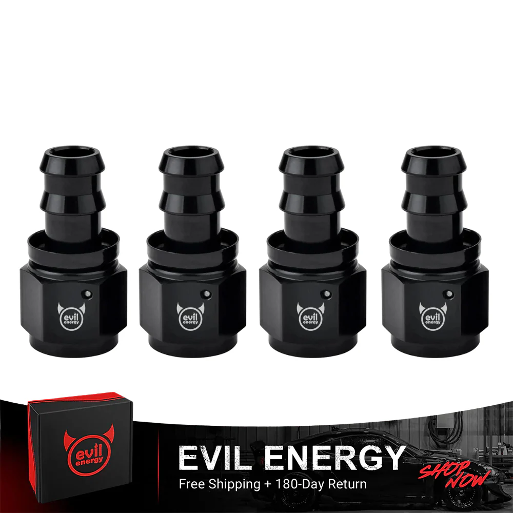 EVIL ENERGY AN Push Lock Hose Fitting End Black (4/6/8/10/12AN) - Image 3