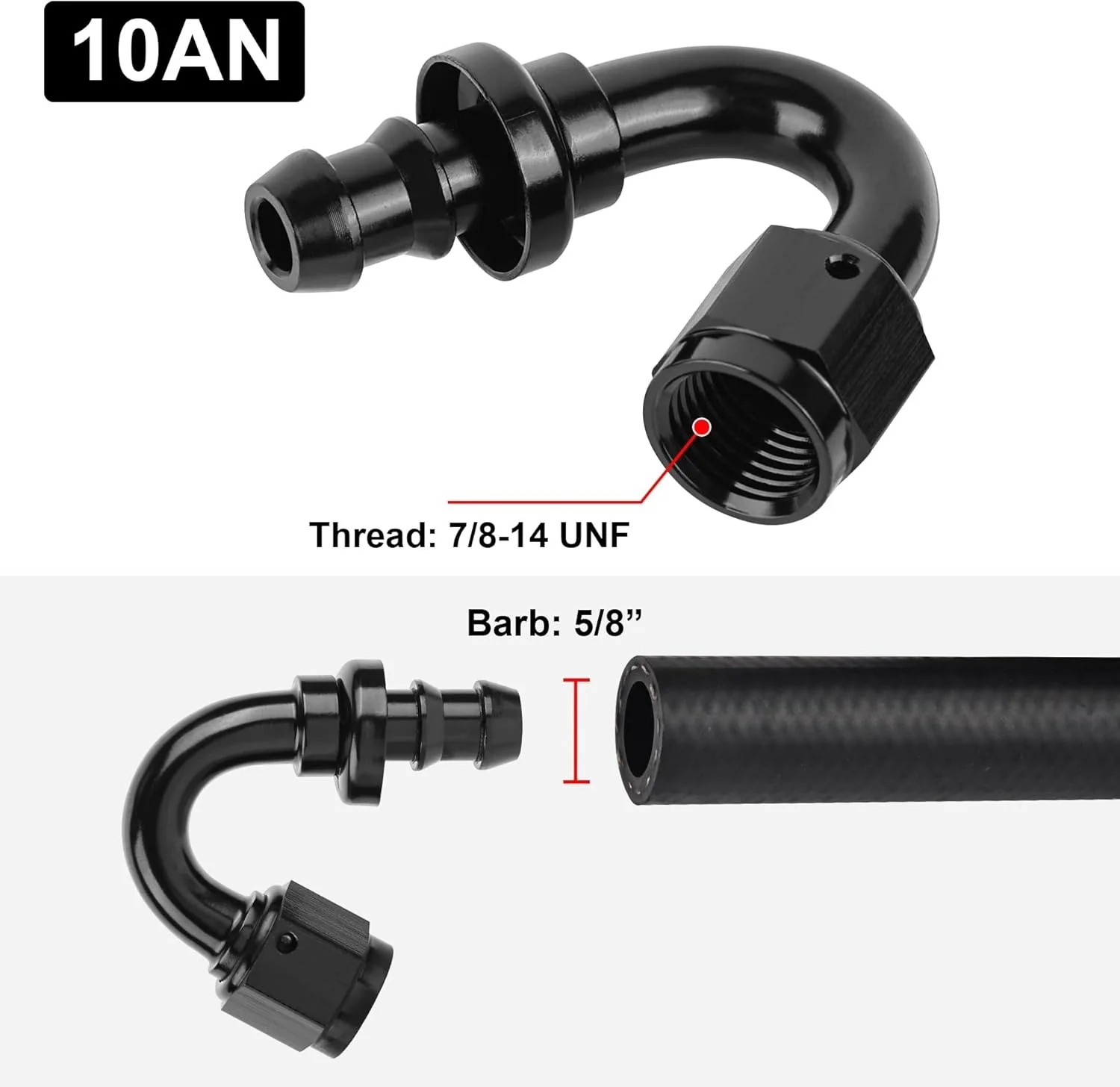 EVIL ENERGY AN Push Lock Hose Fitting End Black (4/6/8/10/12AN) - Image 39