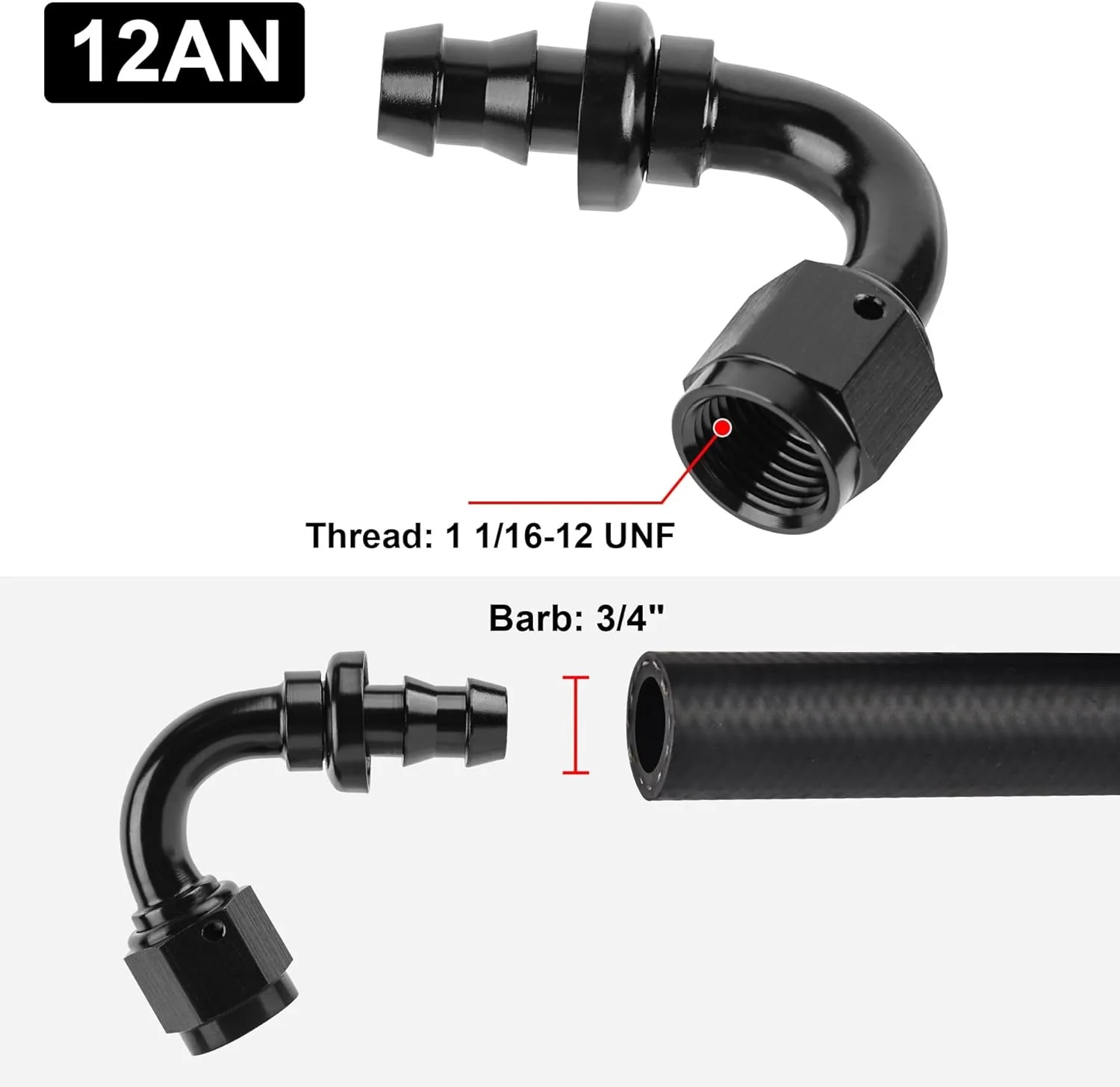 EVIL ENERGY AN Push Lock Hose Fitting End Black (4/6/8/10/12AN) - Image 40