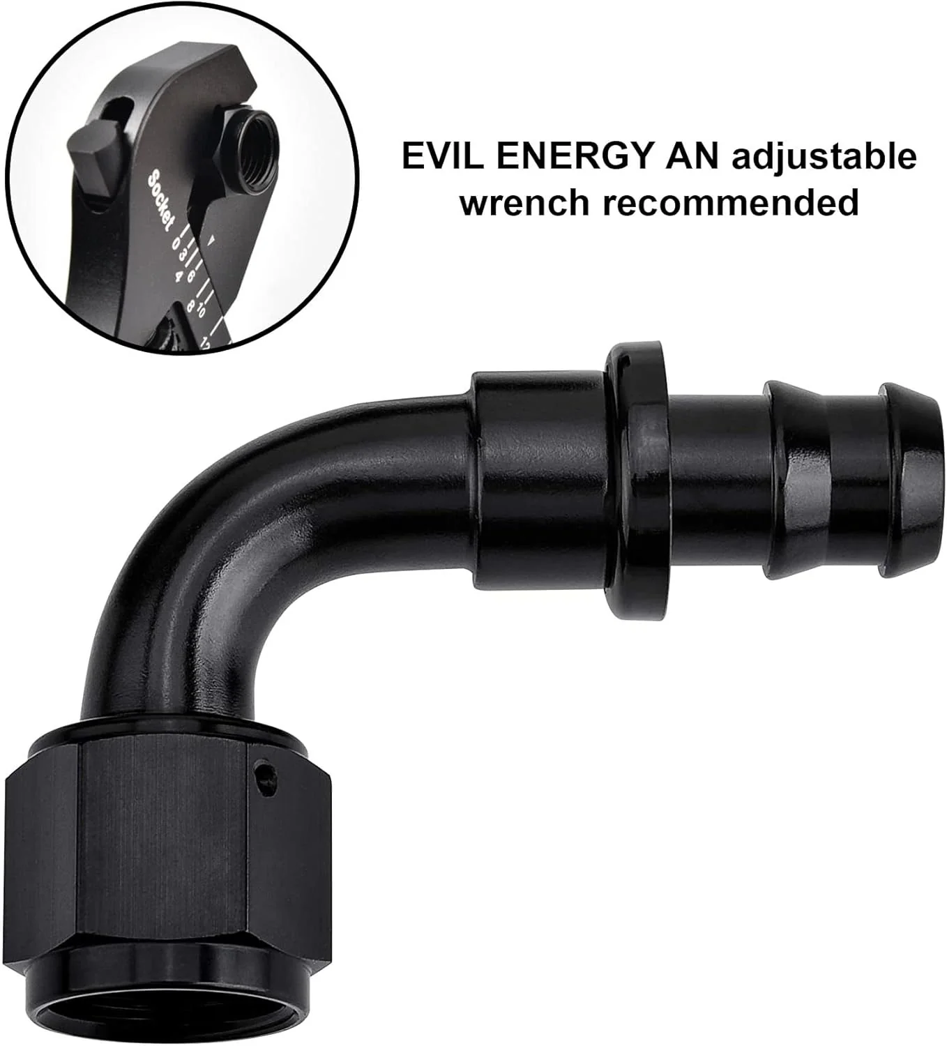 EVIL ENERGY AN Push Lock Hose Fitting End Black (4/6/8/10/12AN) - Image 51