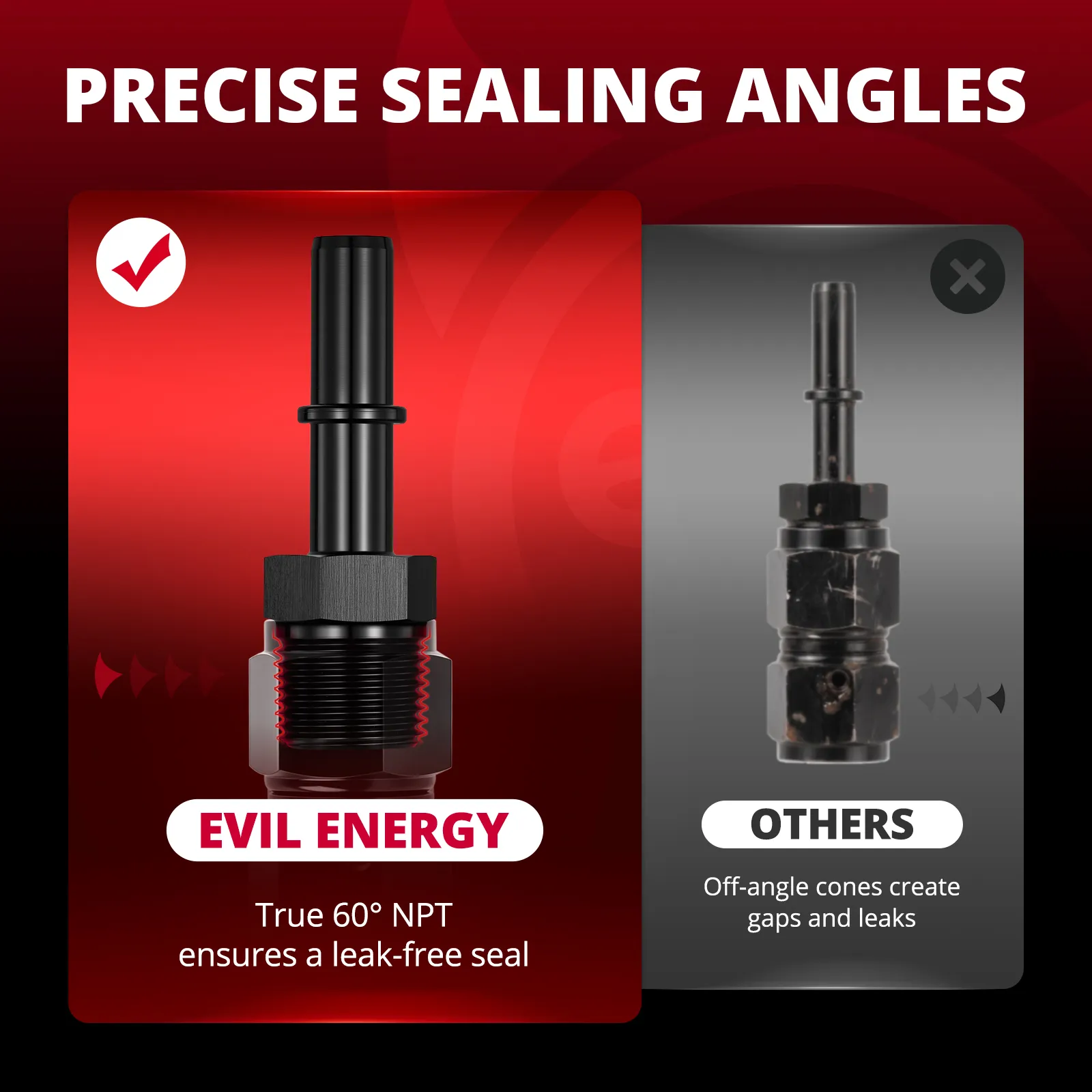 EVIL ENERGY Quick Disconnect Male Push On EFI Fitting Adapter Aluminum(NPT Male to SAE) - Image 10