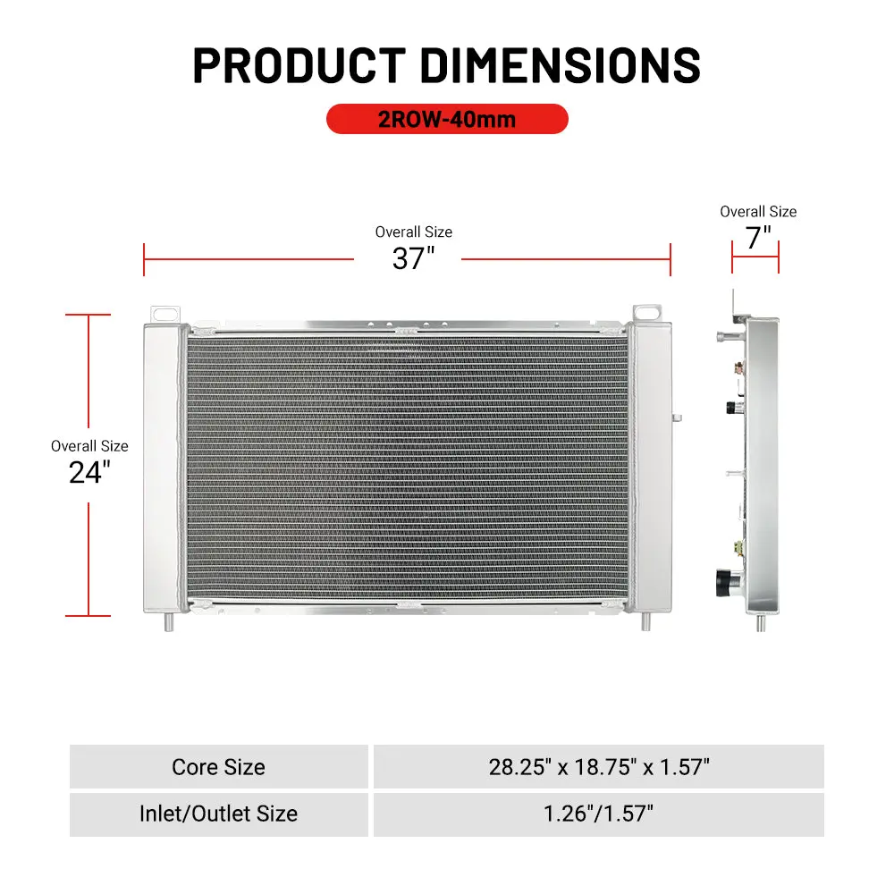 EVIL ENERGY Lightweight 2-Row 30mm Radiator | High-Performance Cooling for Compact Vehicles | Fits 1999-2013 Silverado, Tahoe, GMC Sierra, Hummer H2 4.8L, 5.3L, 6.0L, 6.2L - Image 5