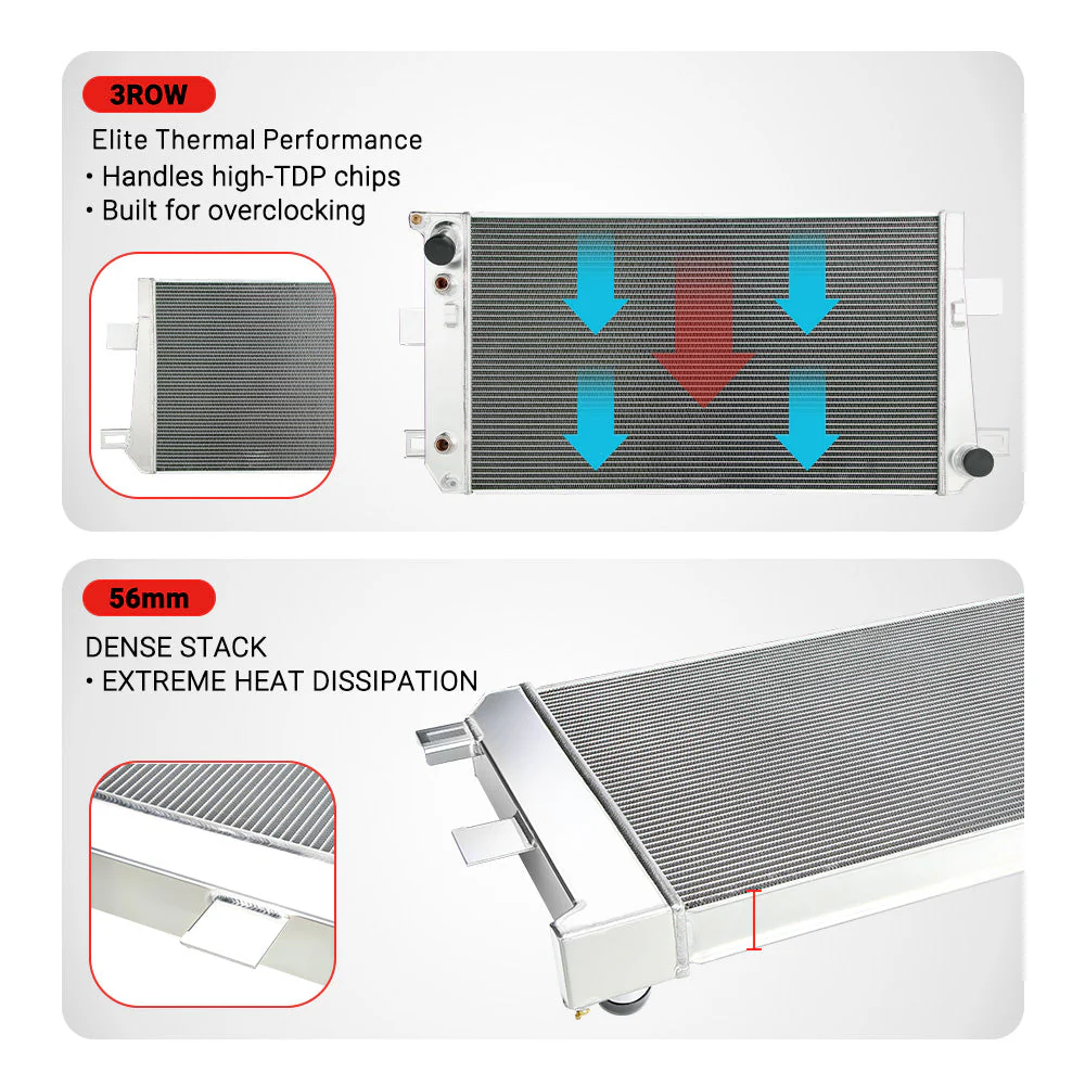 EVIL ENERGY 3-Row 56mm Radiator | High-Performance Cooling for 2001-2005 Duramax LB7/LLY Trucks - Image 3