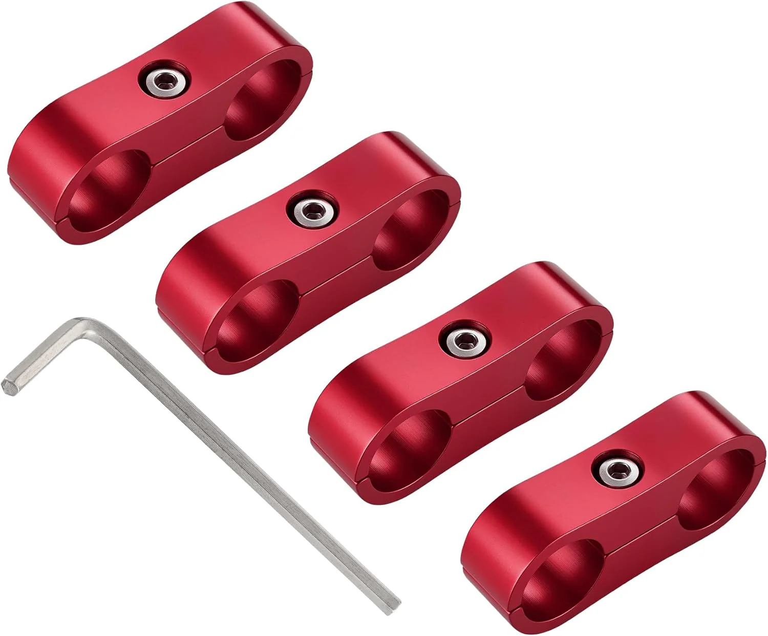 EVIL ENERGY 4/6/8/10AN Hose Separator Clamp, Fuel Line Mounting Clamp Aluminum 4PCS Red - Image 20