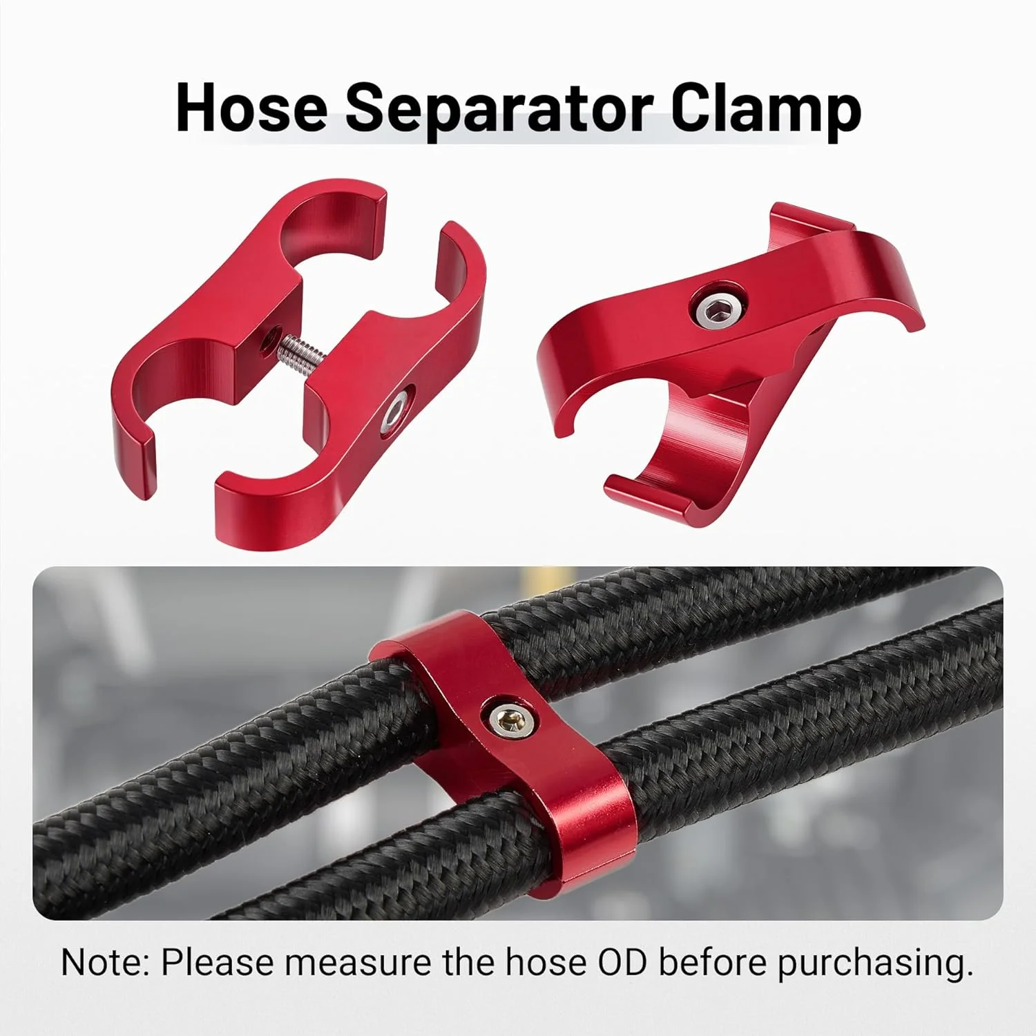 EVIL ENERGY 4/6/8/10AN Hose Separator Clamp, Fuel Line Mounting Clamp Aluminum 4PCS Red - Image 24