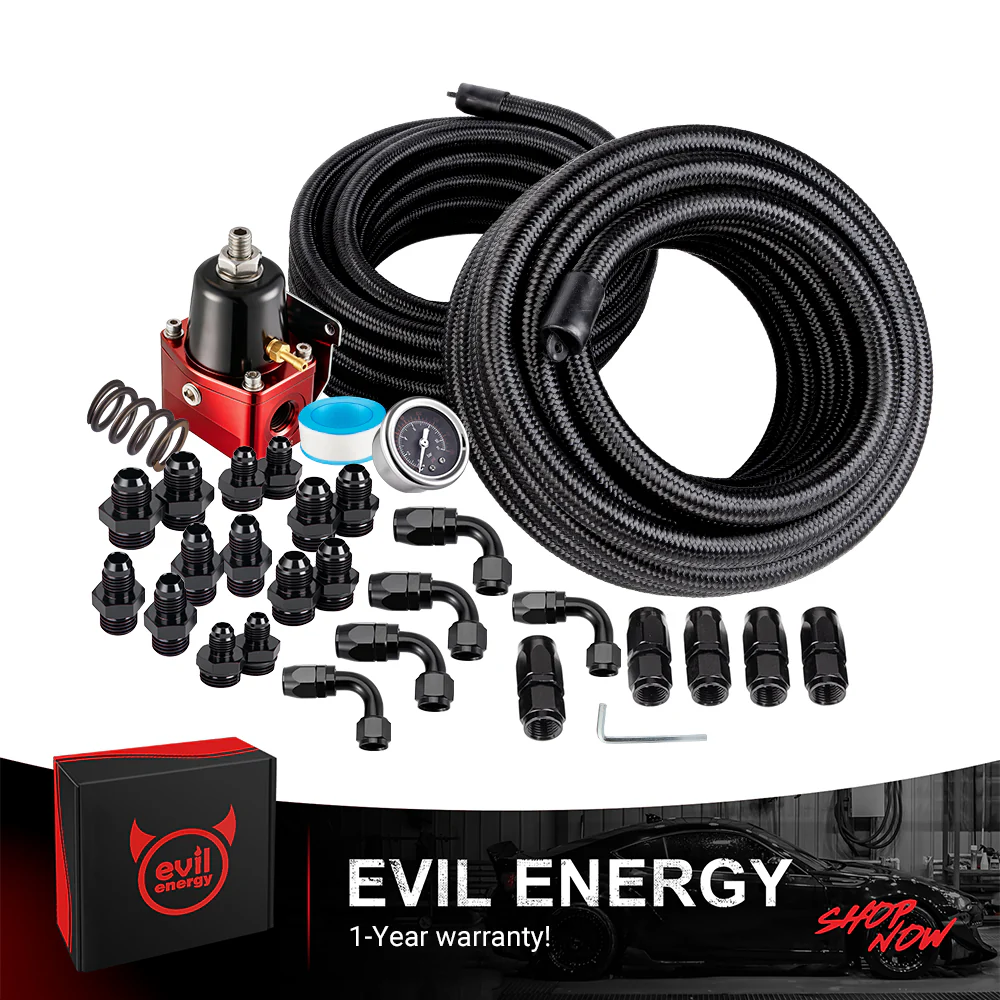 EVIL ENERGY EFI Fuel System Kit Return-Style Fuel Pressure Regulator 20-120PS CPE/PTFE Hose LineI Universal - Image 3