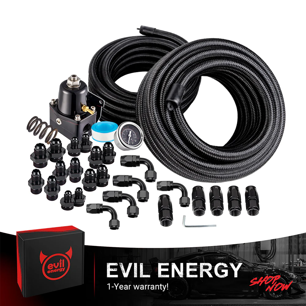 EVIL ENERGY EFI Fuel System Kit Return-Style Fuel Pressure Regulator 20-120PS CPE/PTFE Hose LineI Universal - Image 4