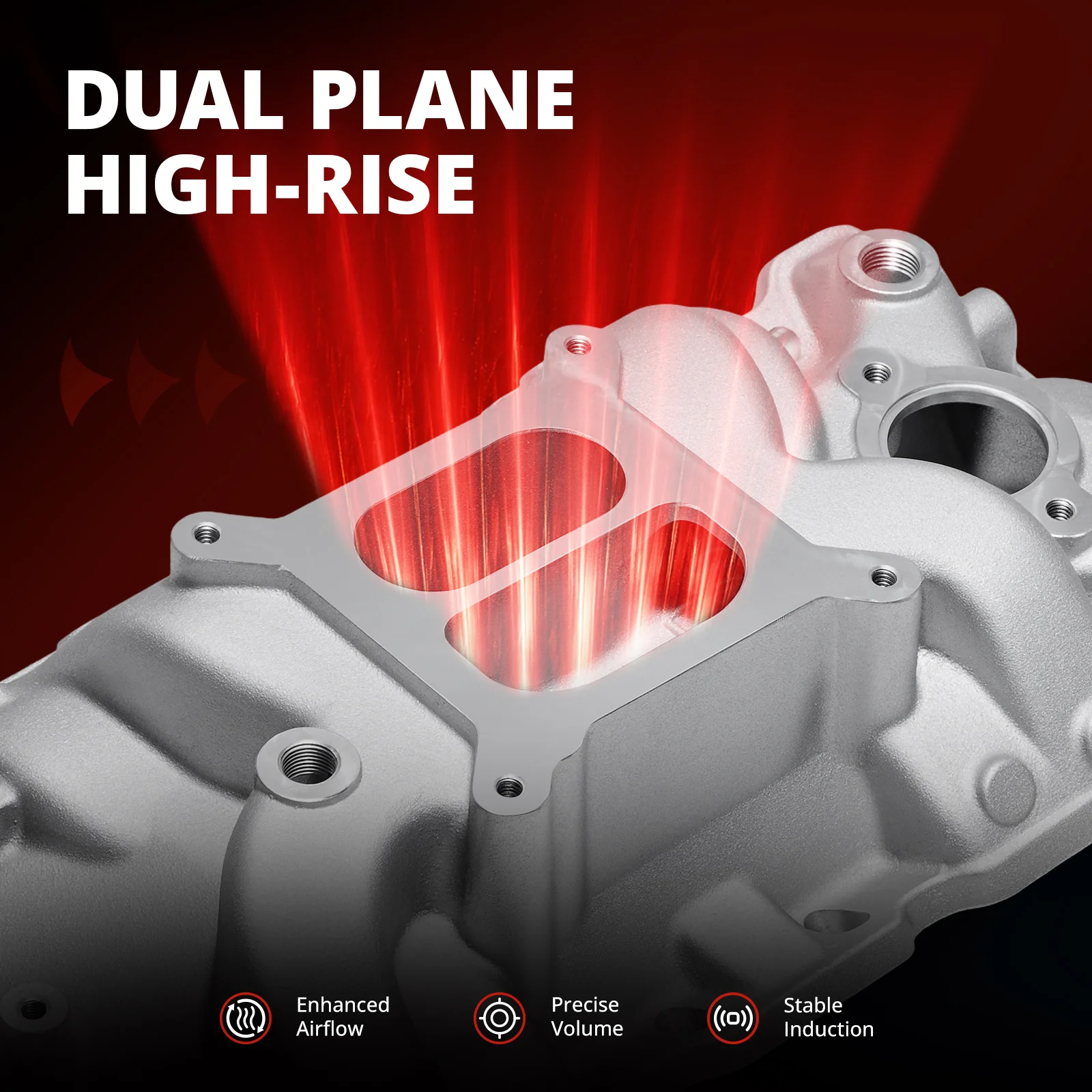 EVIL ENERGY Small Block Chevy Dual Plane High Rise Intake Manifold - Image 4