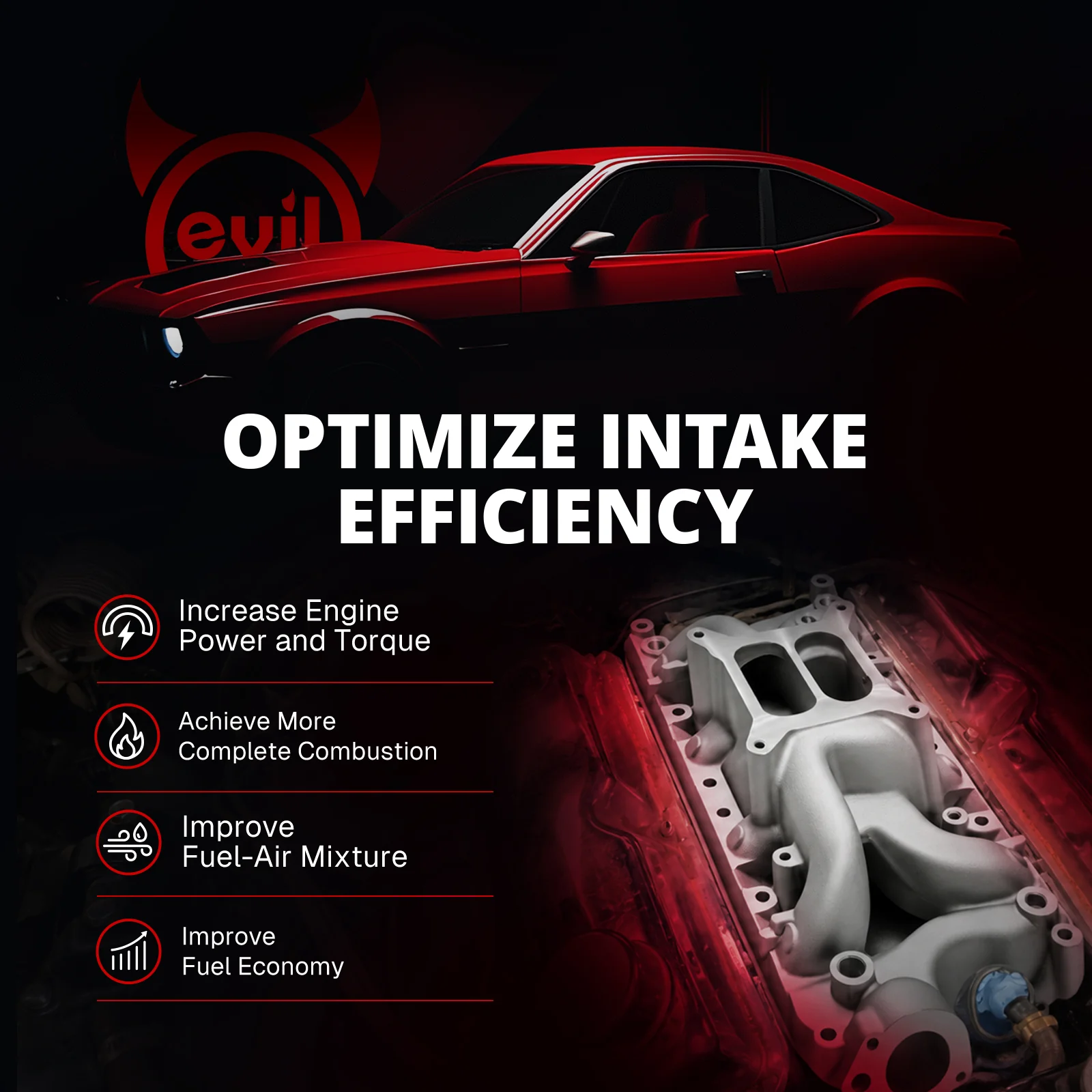 EVIL ENERGY Small Block Chevy Dual Plane High Rise Intake Manifold - Image 6