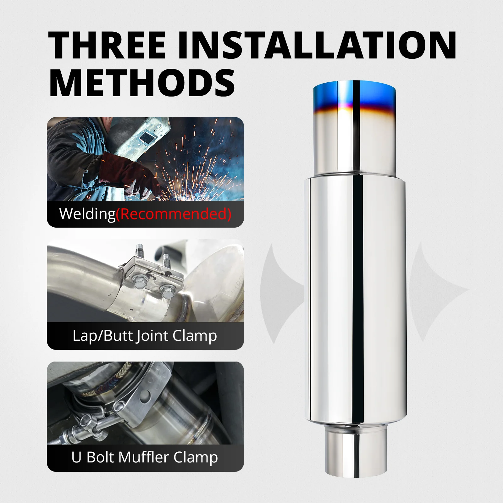 EVIL ENERGY Straight-Cut Exhaust Muffler Tip – Blue 14.6-inch/18.5-inch Length, OEM Style Upgrade - Image 9