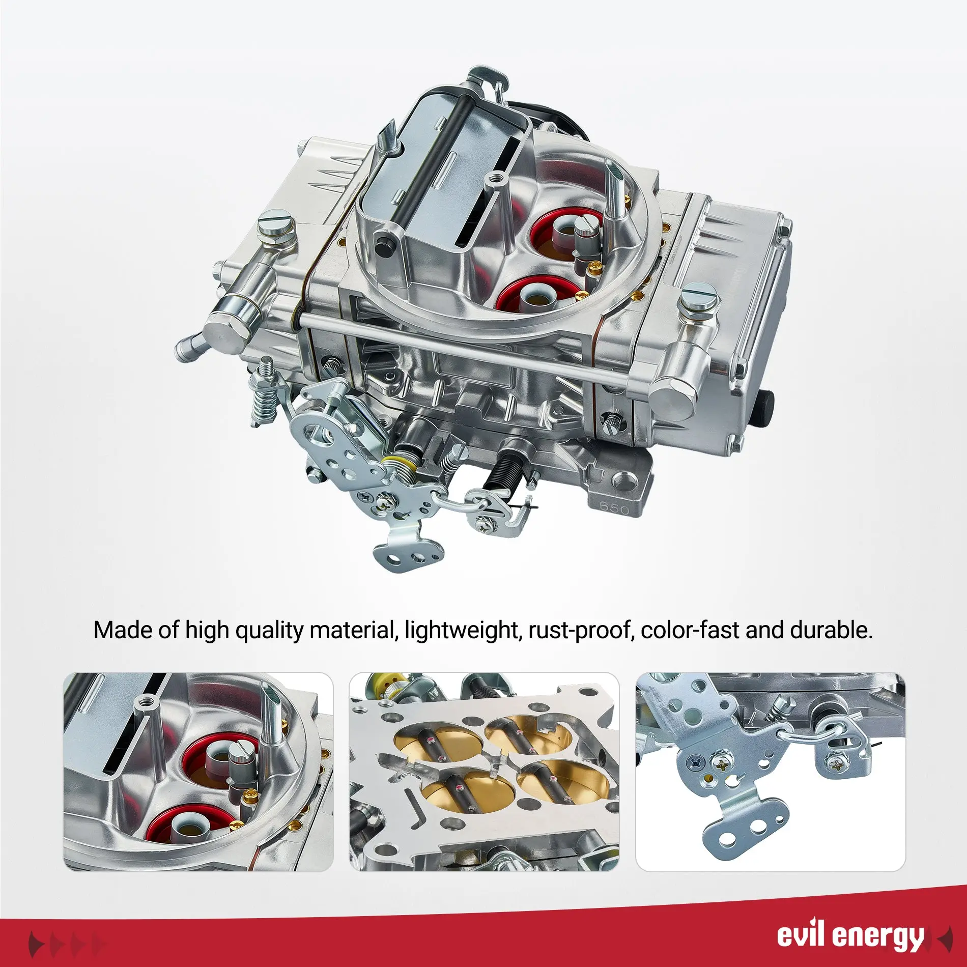 Evil Energy STREET 650 CFM 4-Barrel Carburetor Electric Choke Mechanical Secondary - Image 6