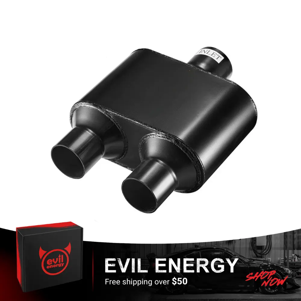EVIL ENERGY 2.5-inch In 2.25-inch Out/3.0-inch In 2.5-inch Out Super 10 Series Center In Dual Out Exhaust Muffler