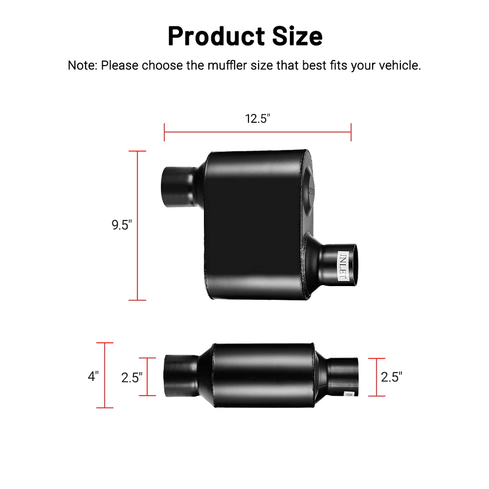 EVIL ENERGY 2.5 In 2.5 Out/3.0 In 3.0 Out Super 10 Series Offset In Offset Out Exhaust Muffler - Image 7