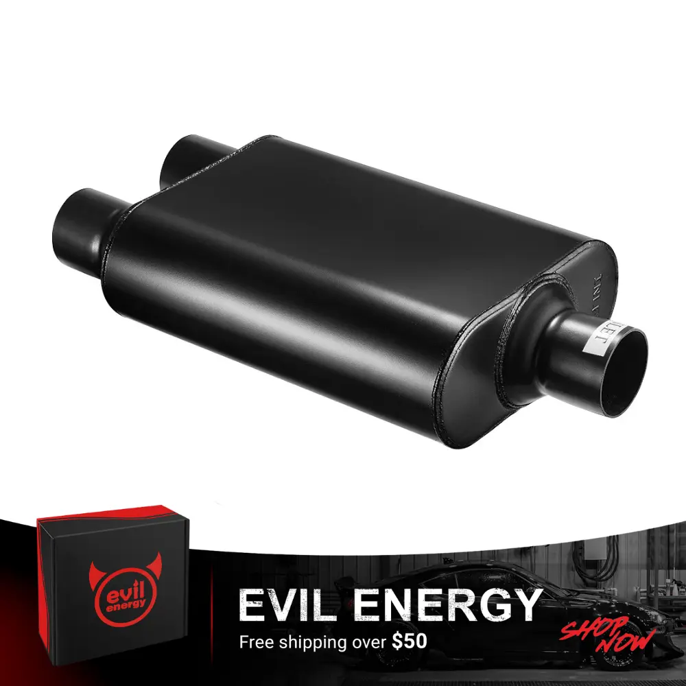 EVIL ENERGY Super 44 Series Center In Dual Out Exhaust Muffler 2.5/3.0 In 2.25/2.5 Out