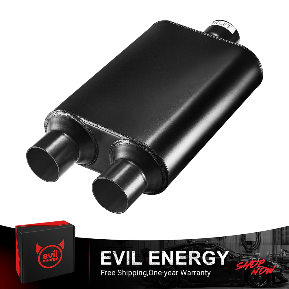 EVIL ENERGY Super 44 Series Center In Dual Out Exhaust Muffler 2.5/3.0 In 2.25/2.5 Out - Image 2