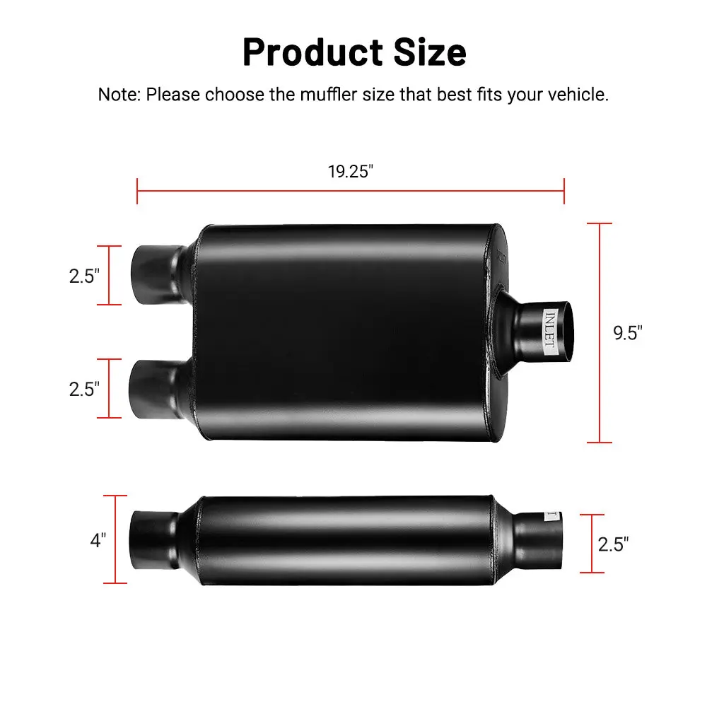 EVIL ENERGY Super 44 Series Center In Dual Out Exhaust Muffler 2.5/3.0 In 2.25/2.5 Out - Image 6