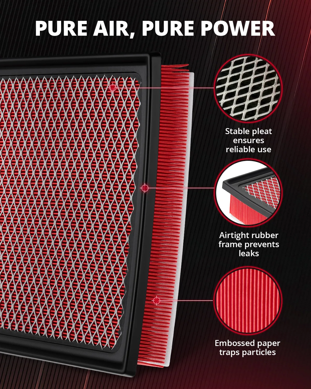 EVIL ENERGY Engine Air Filter Compatible with Toyota Tacoma 2013-2023 3.5L 4.0L, Sequoia 2014-2022 5.7L, Tundra 2010-2021 4.6L 5.7L, Replace CA11895 - Image 6