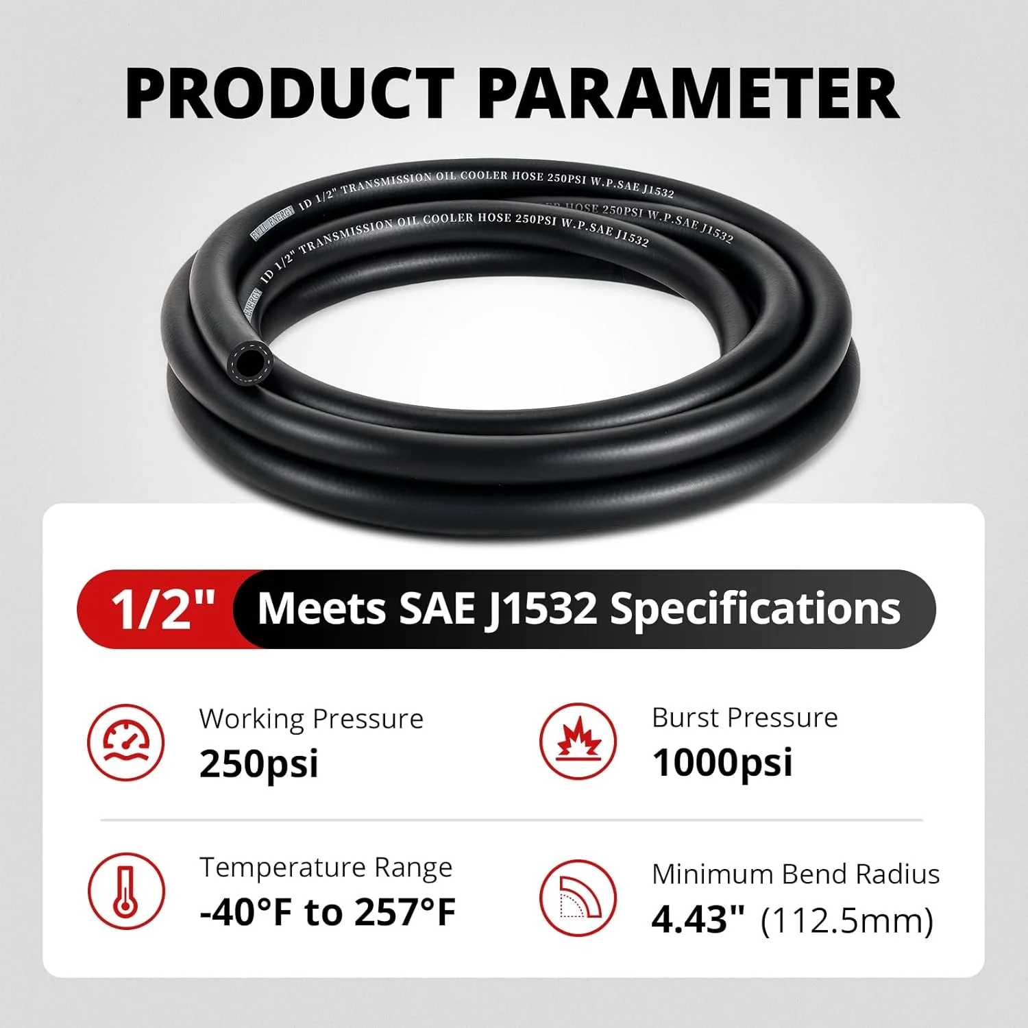 EVIL ENERGY Transmission Oil Cooler Hose 250PSI SAE J1532 5/10/20FT - Image 15