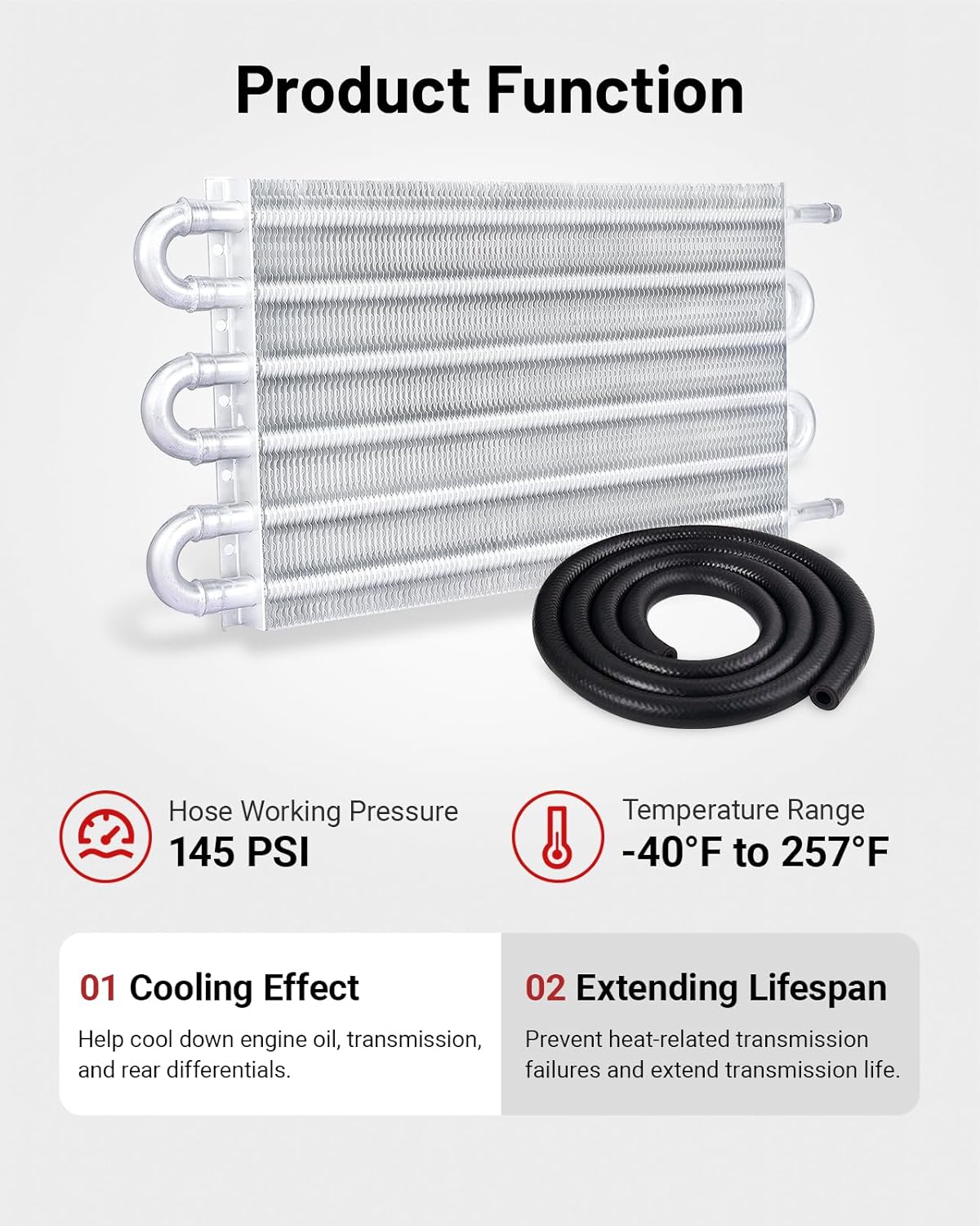 EVIL ENERGY 4/6/8 Pass Tube Transmission Oil Cooler Universal Kit - Image 29