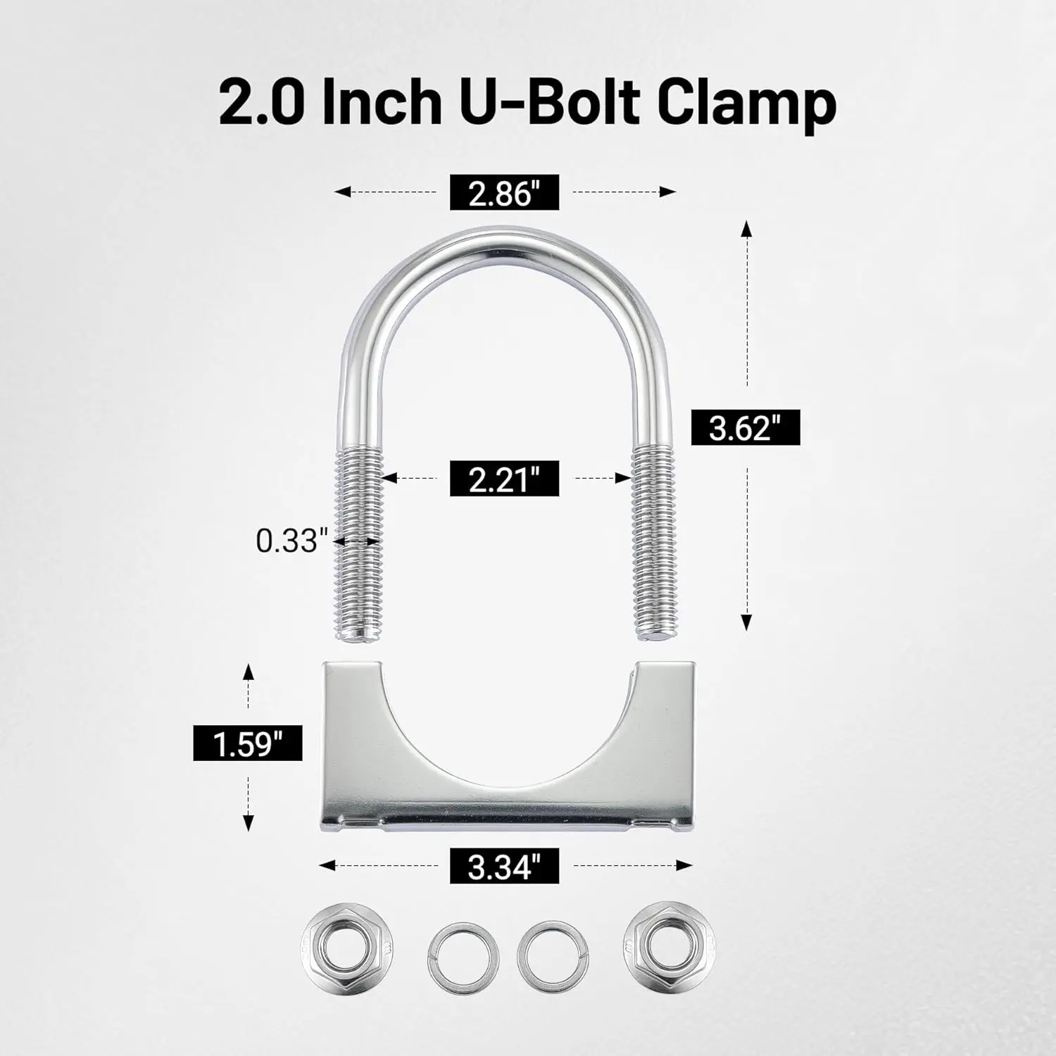 EVIL ENERGY U Bolt Exhaust Clamp Stainless Steel Saddle Style for 1.5–5.0 Inch OD Pipe (2PCS) - Image 14