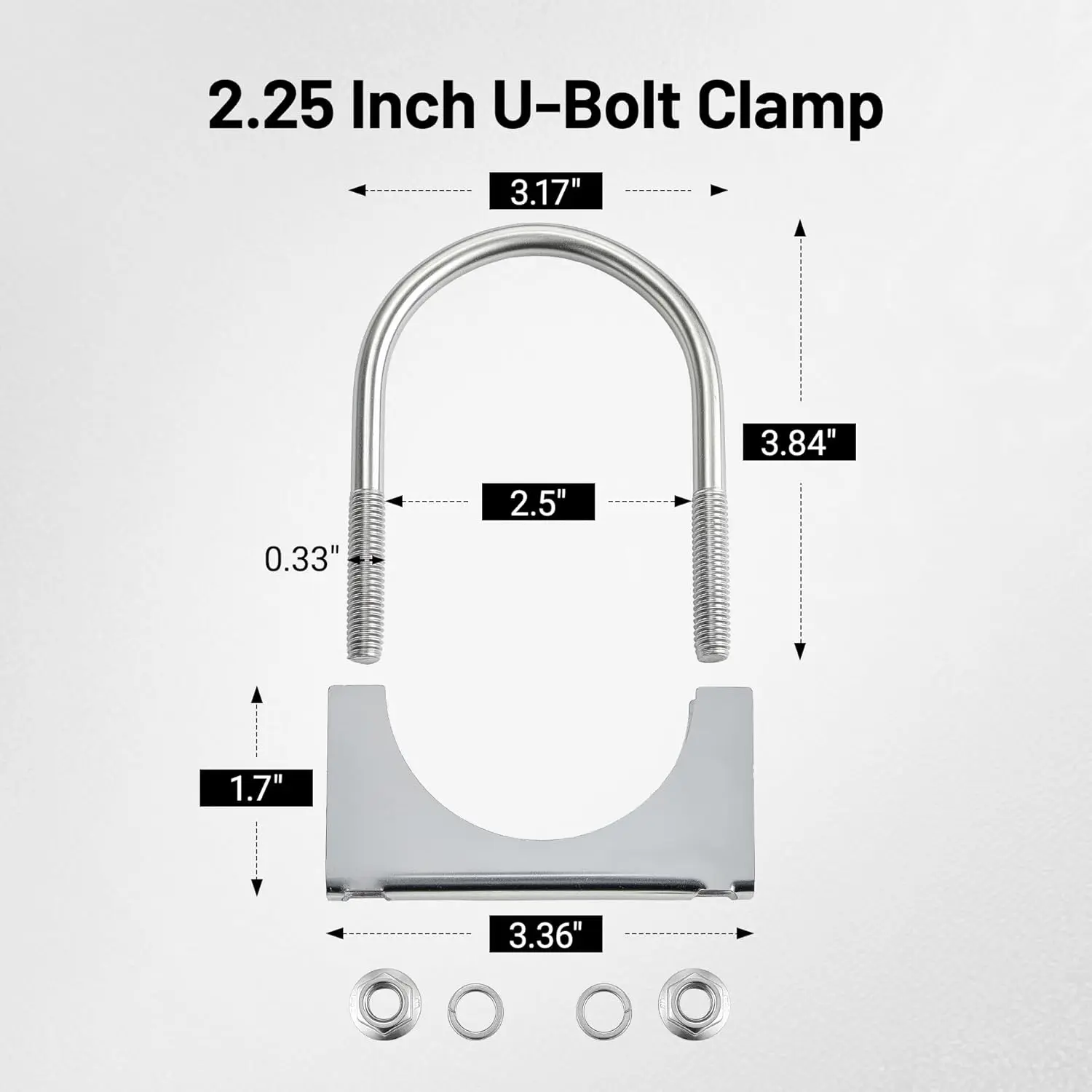 EVIL ENERGY U Bolt Exhaust Clamp Stainless Steel Saddle Style for 1.5–5.0 Inch OD Pipe (2PCS) - Image 16
