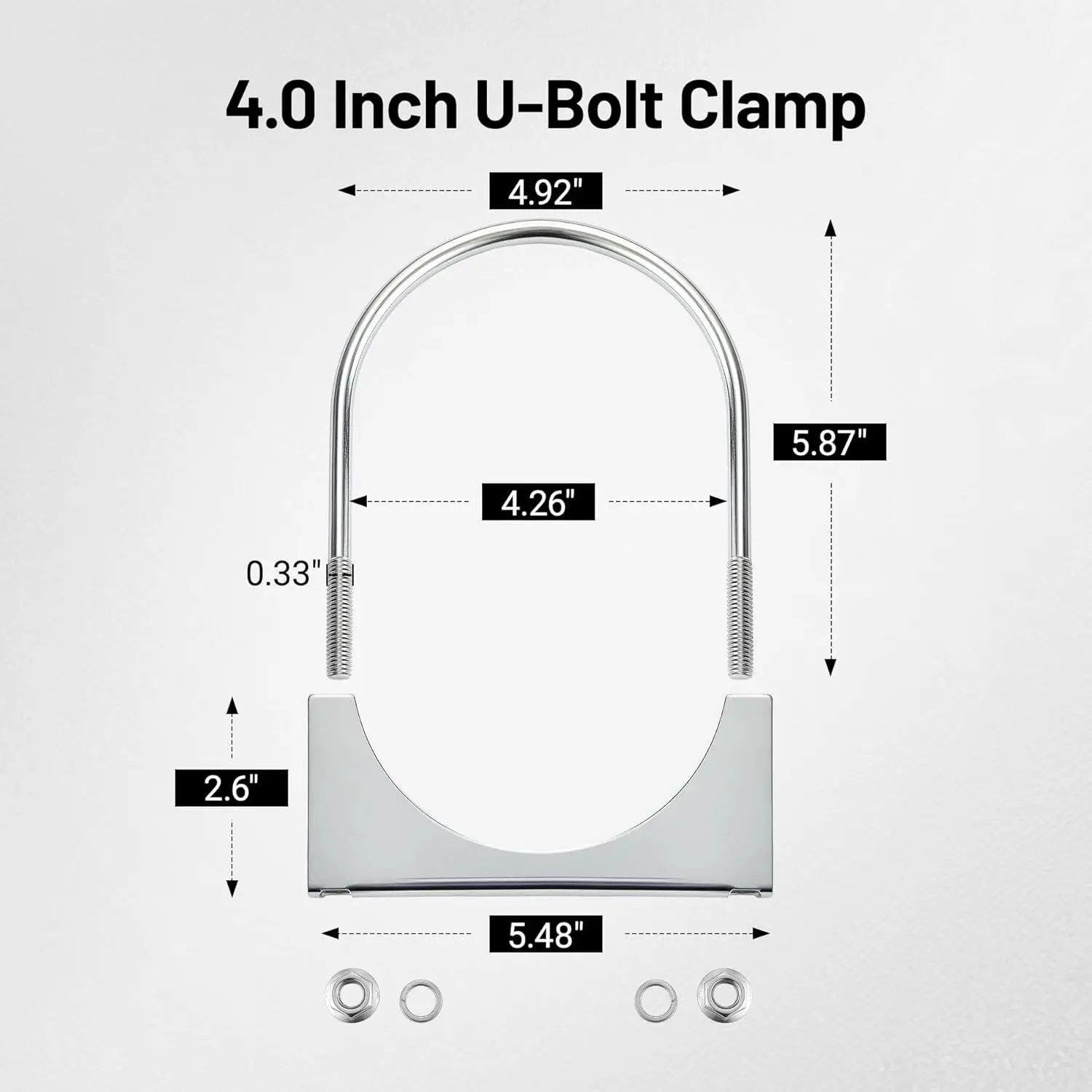 EVIL ENERGY U Bolt Exhaust Clamp Stainless Steel Saddle Style for 1.5–5.0 Inch OD Pipe (2PCS) - Image 19