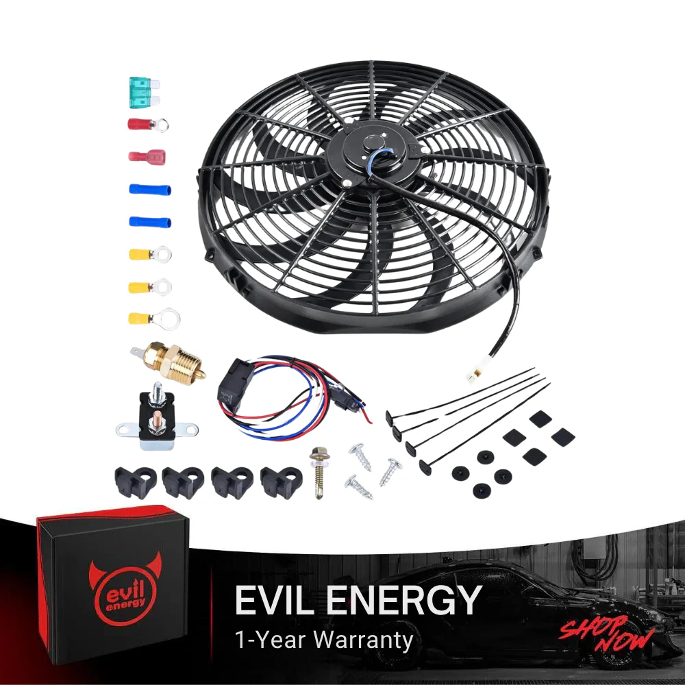 EVIL ENERGY 8/10/12/14/16 Inch Electric Radiator Cooling Fan - Compatible with Automobile Radiators - Image 6