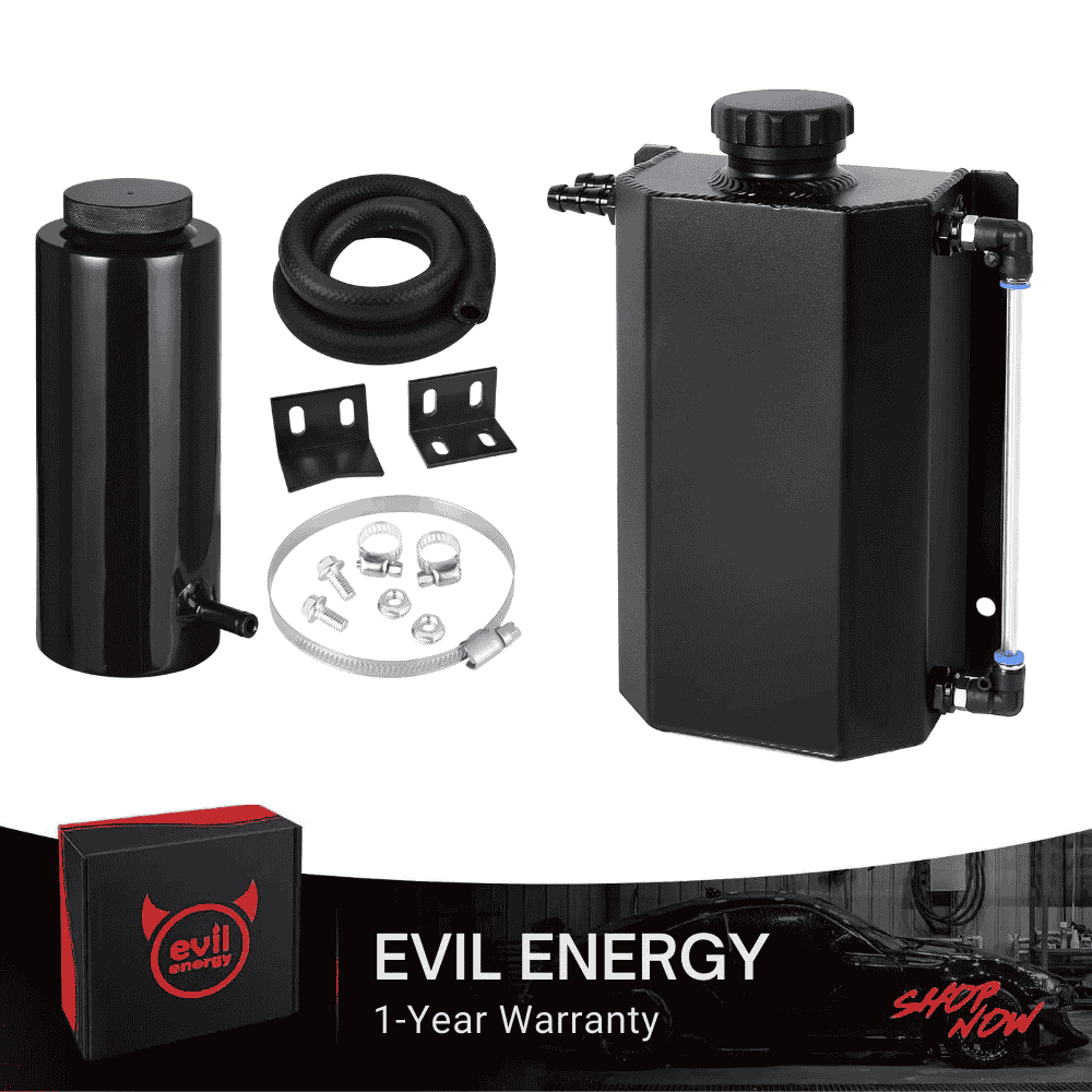 EVIL ENERGY Universal Coolant Overflow Combo | 800mL Bottle & 2L Tank Dual Capacity Set | Aluminum Coolant Reservoir Expansion Tank for Performance Upgrade - Image 2
