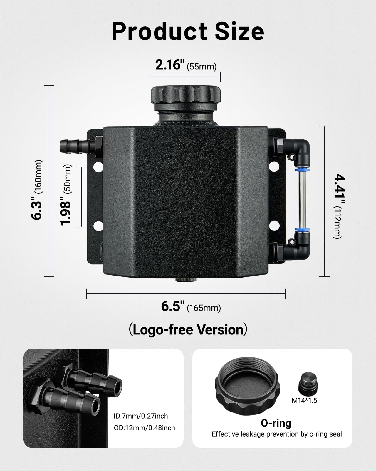 EVIL ENERGY Overflow Tank Coolant Radiator Tank Reservoir Expansion Universal Aluminum 1L/2L - Image 16