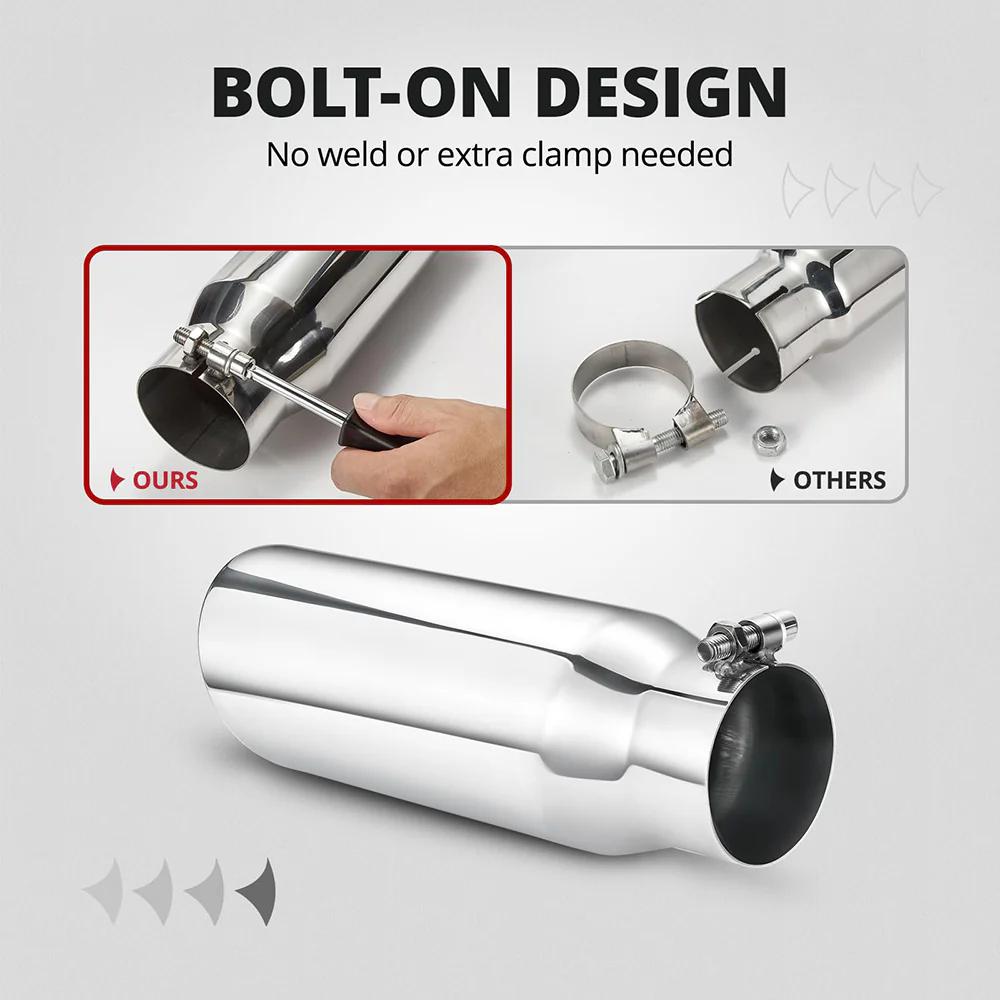 EVIL ENERGY Universal Diesel Exhaust Tip for Trucks, Universal Bolt-On, Black Powder Coated/Polished Stainless Steel - Image 29