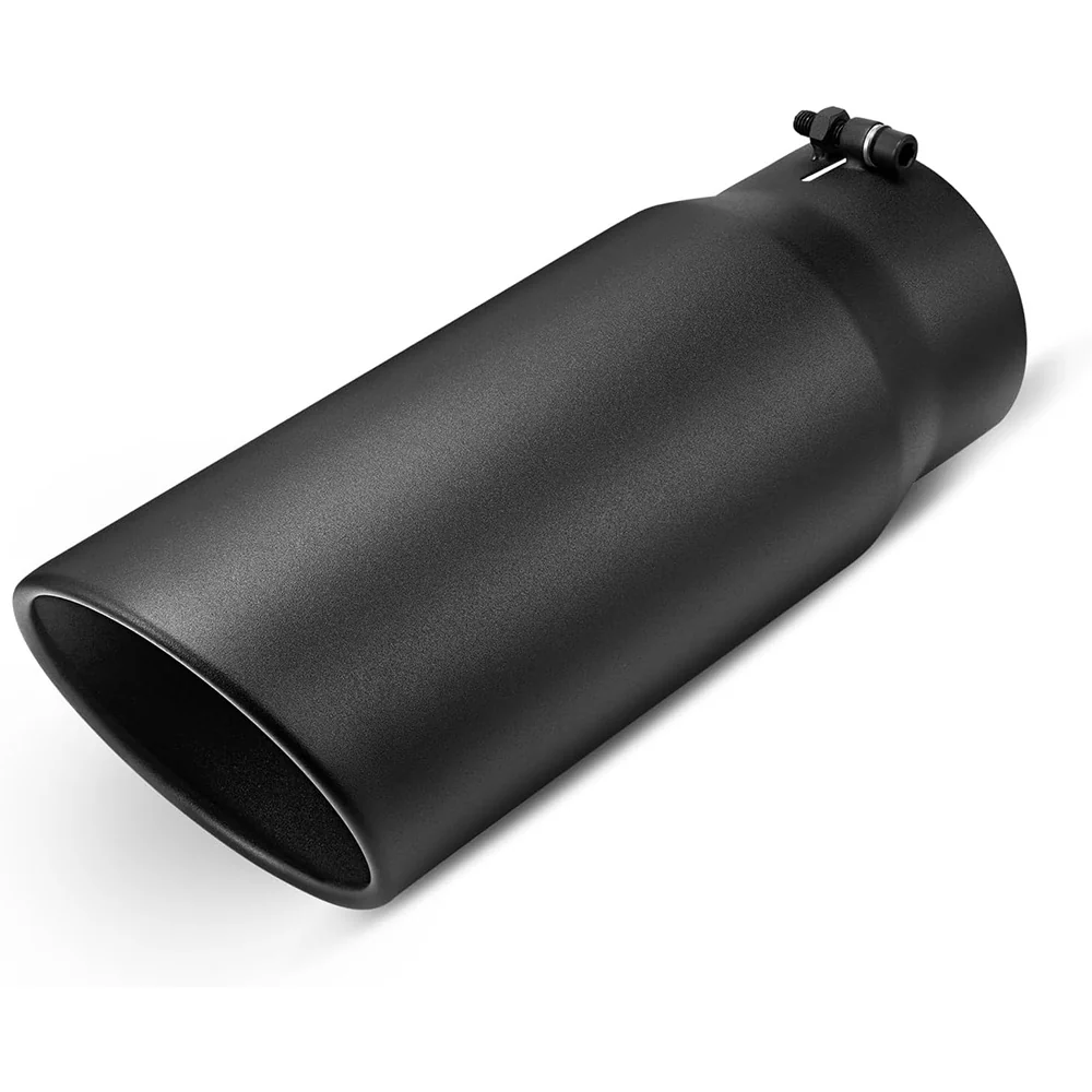 EVIL ENERGY Universal Diesel Exhaust Tip for Trucks, Universal Bolt-On, Black Powder Coated/Polished Stainless Steel - Image 3