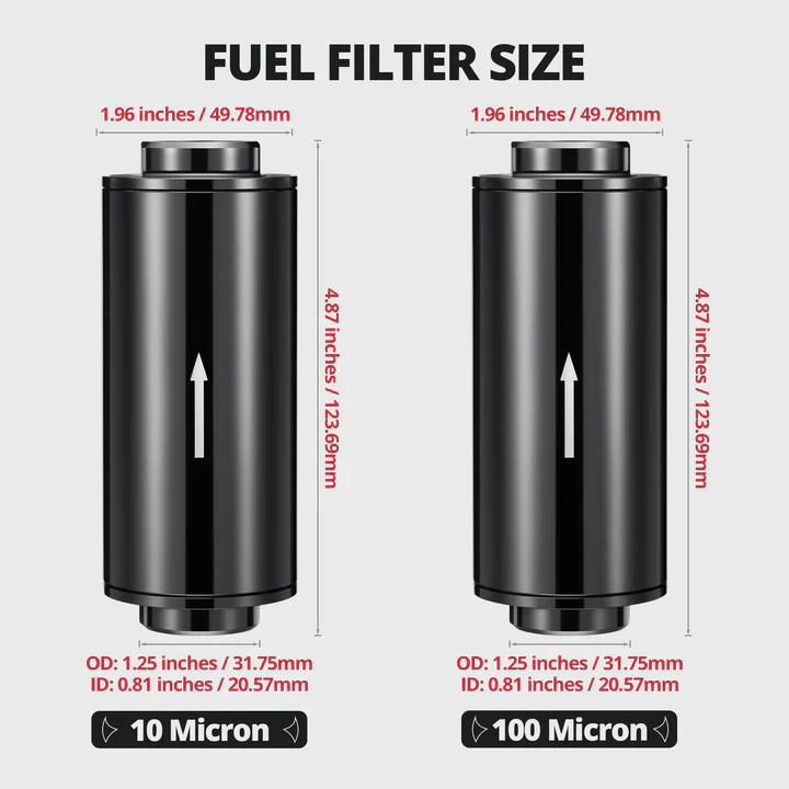 EVIL ENERGY Inline Fuel Filter with 6AN 8AN 10AN Adapter and Bracket Universal 10/30/40/100 Micron - Image 21