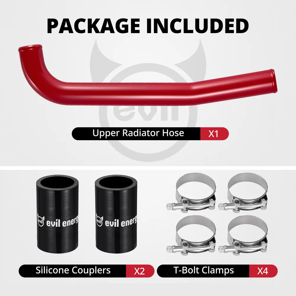 EVIL ENERGY Upper Coolant Hose Kit for 2019-2024 6.7L Cummins Standard Output, Aluminum Upper Radiator Coolant Hose Replacement Upgrade - Image 10