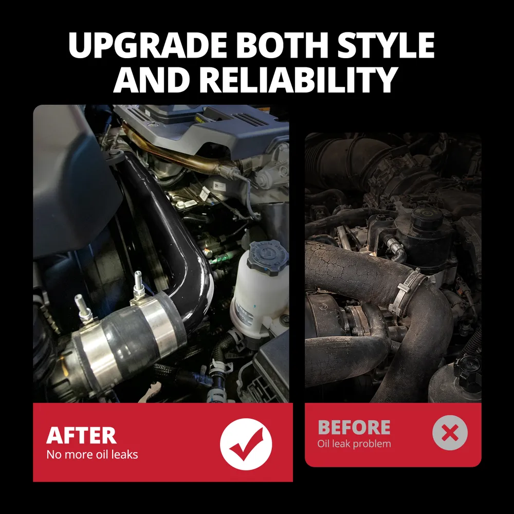 EVIL ENERGY Upper Coolant Hose Kit for 2019-2024 6.7L Cummins Standard Output, Aluminum Upper Radiator Coolant Hose Replacement Upgrade - Image 13