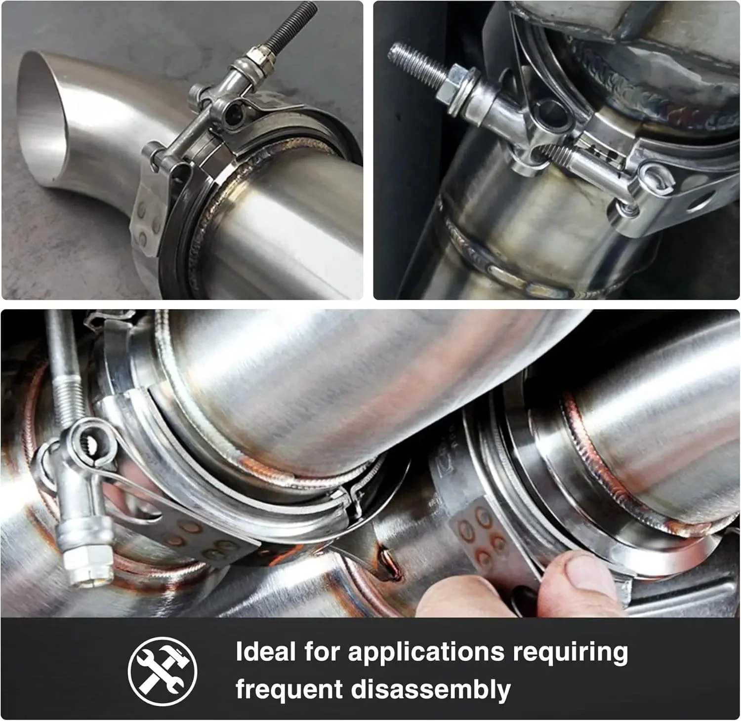 EVIL ENERGY 2.5 /3.0 Inch V Band Clamp for Flange Kit Stainless Steel  (No flanges) - Image 6