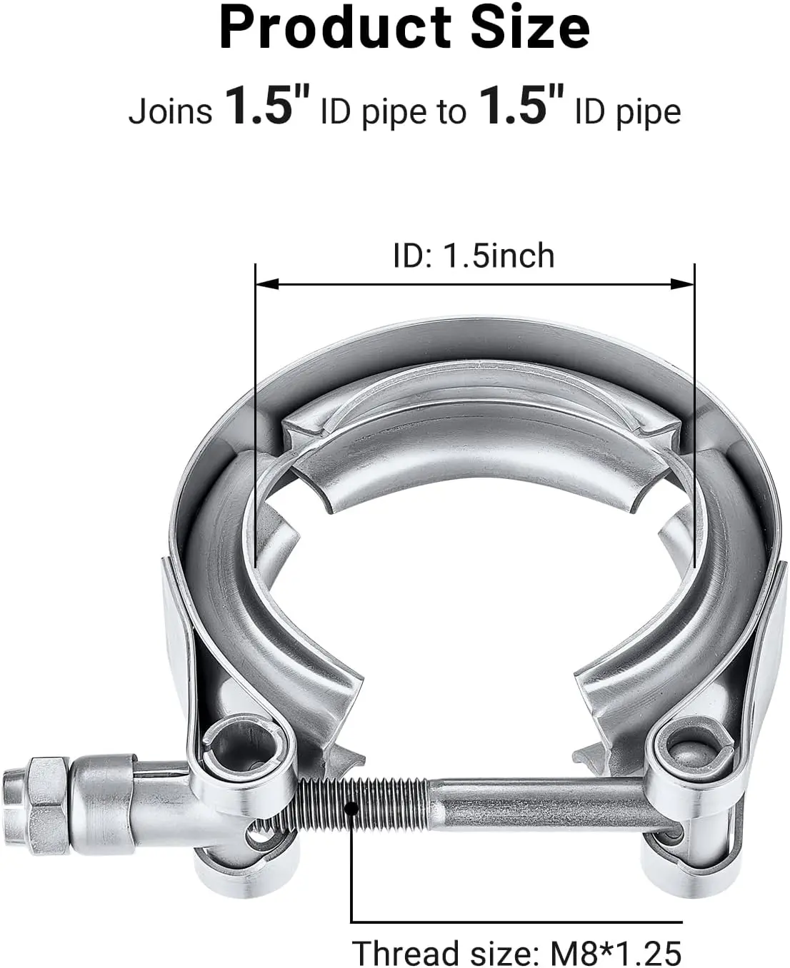 EVIL ENERGY V-Band Clamp Quick Release – Stainless Steel, No Flanges（1.5-6.0inch） - Image 3