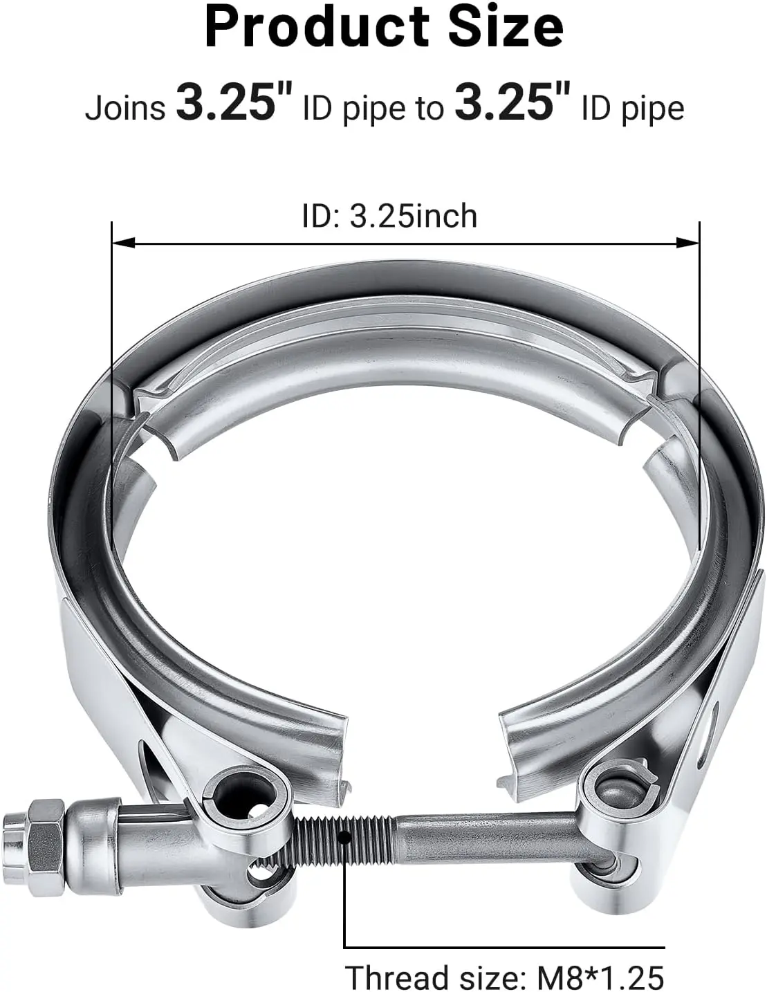EVIL ENERGY V-Band Clamp Quick Release – Stainless Steel, No Flanges（1.5-6.0inch） - Image 4