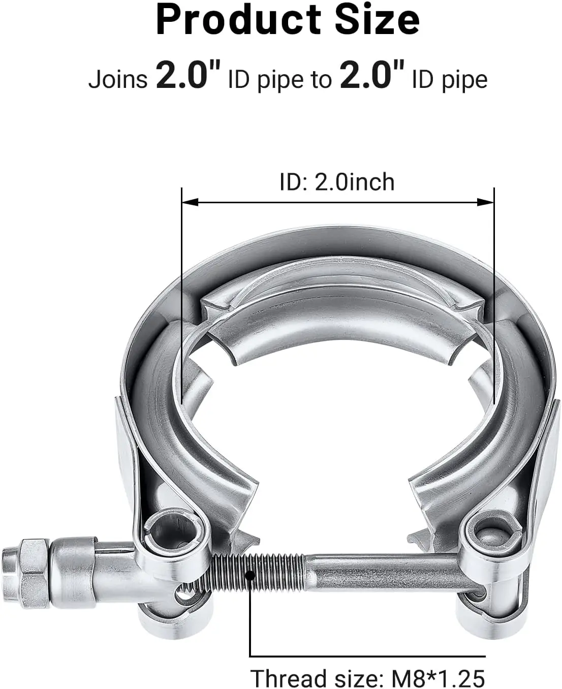EVIL ENERGY V-Band Clamp Quick Release – Stainless Steel, No Flanges（1.5-6.0inch） - Image 7