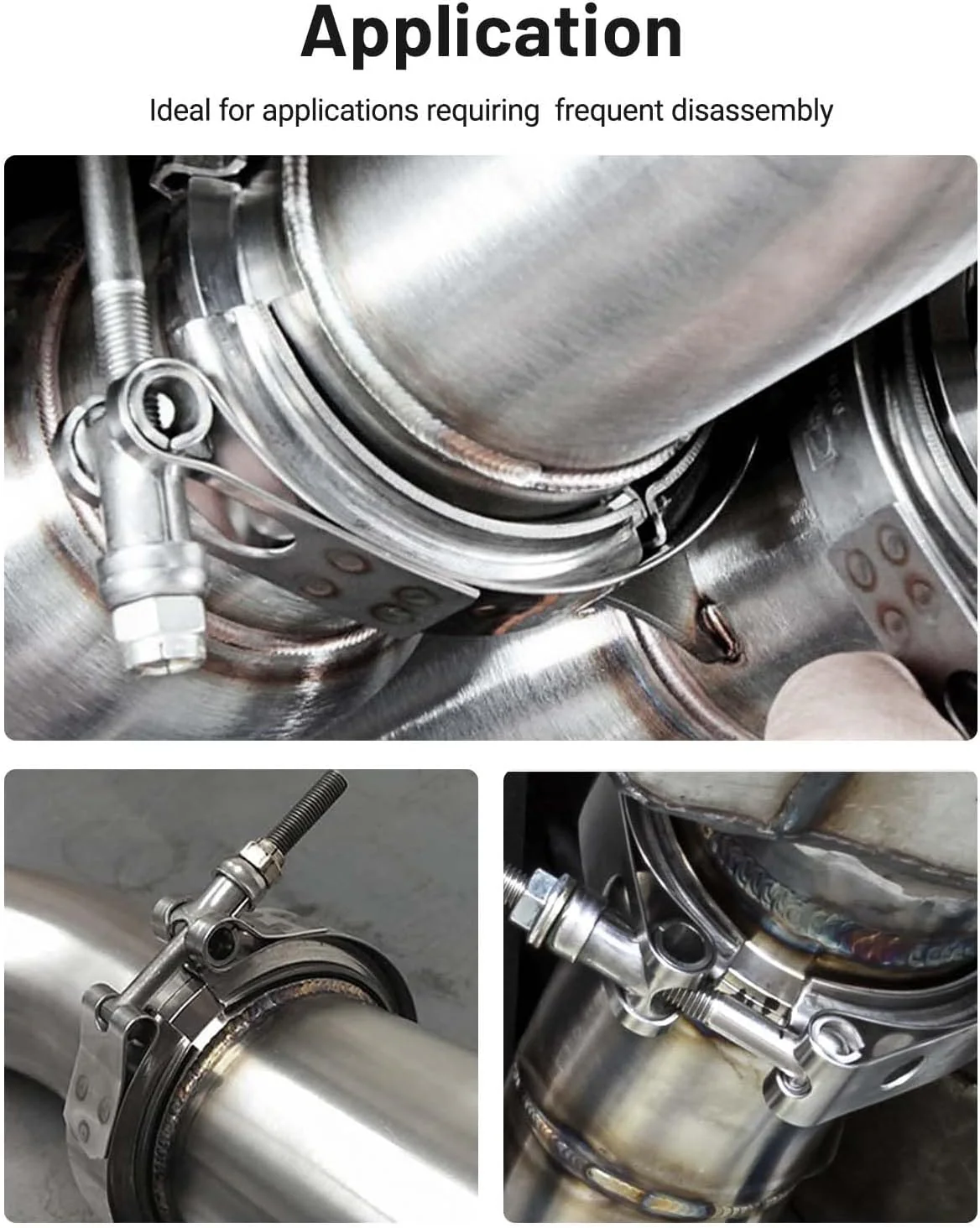 EVIL ENERGY V Band Clamp Quick Release Stainless Steel Male Female Mild Steel (without Flange) - Image 6