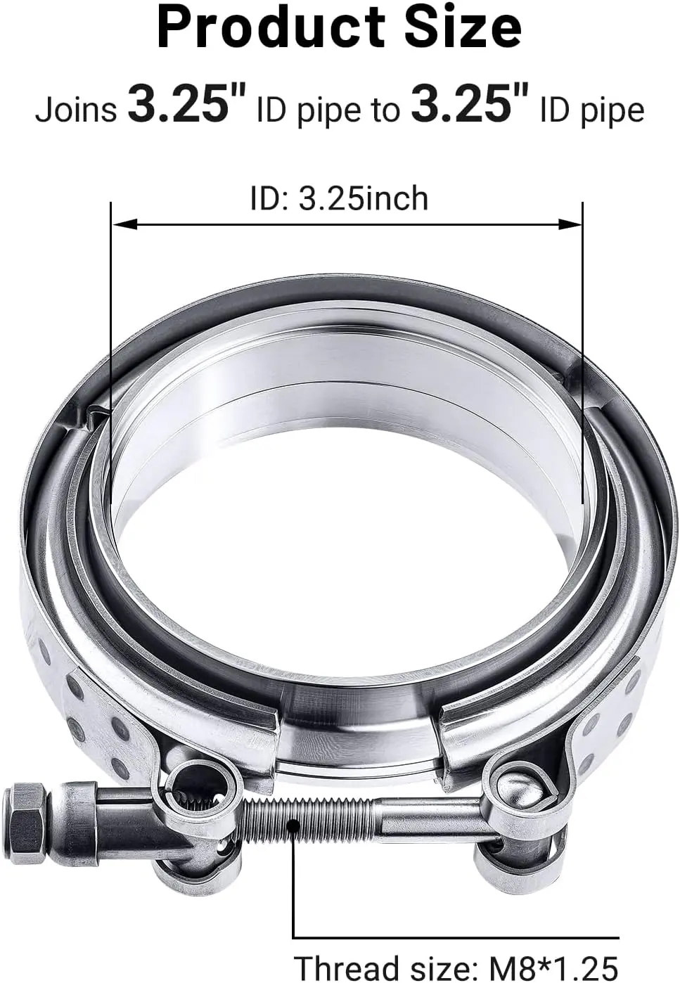 EVIL ENERGY V Band Clamp with Flange Male Female Stainless Steel (1.5-6.0 inch) - Image 5
