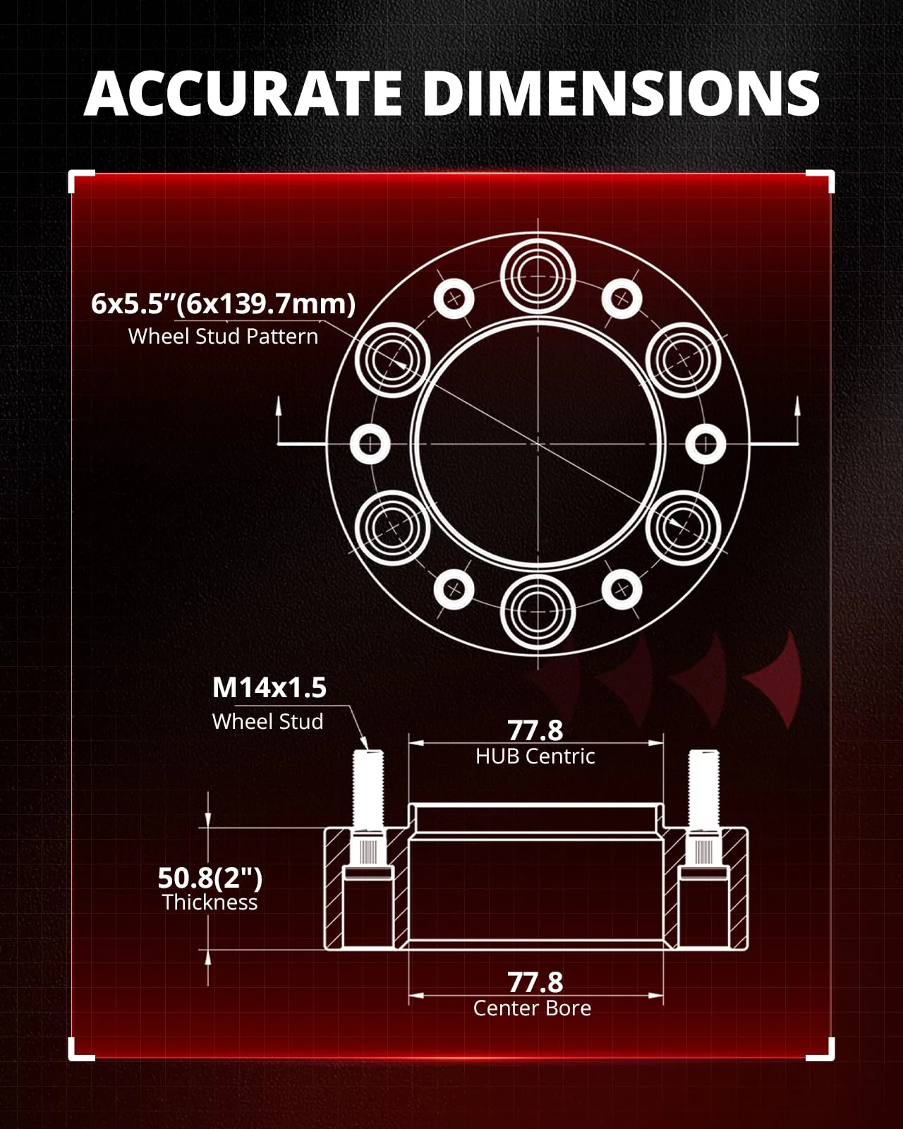 Evil Energy | Wheel Spacers 6X5.5 for Ram 1500 (2019-2023) - 1.5 Inch Centric Tire Spacer, Set of 4 - Image 3