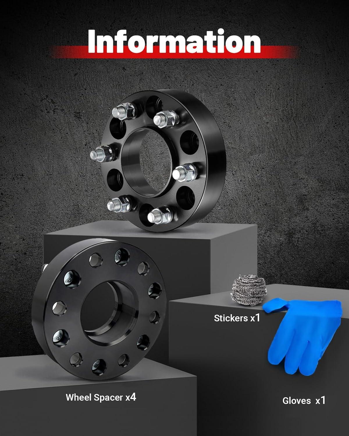 EVIL ENERGY Wheel Spacers 6X5.5 for Toyota Tacoma - M12x1.5 Hub Bore (1.0 Inch) - Set of 4 - Image 7